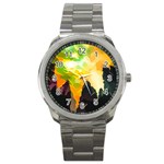 Forest Trees Nature Wood Green Sport Metal Watch Front