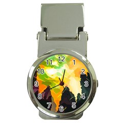 Forest Trees Nature Wood Green Money Clip Watches