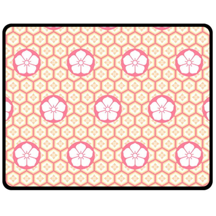 Floral Design Seamless Wallpaper Fleece Blanket (Medium) 