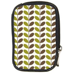 Leaf Plant Pattern Seamless Compact Camera Leather Case by Pakrebo