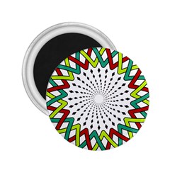 Round Star Colors Illusion Mandala 2 25  Magnets by Mariart