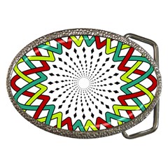 Round Star Colors Illusion Mandala Belt Buckles by Mariart