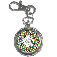 Round Star Colors Illusion Mandala Key Chain Watches by Mariart