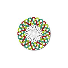 Round Star Colors Illusion Mandala Golf Ball Marker by Mariart