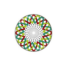 Round Star Colors Illusion Mandala Hat Clip Ball Marker by Mariart