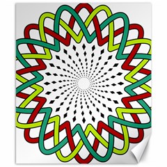 Round Star Colors Illusion Mandala Canvas 8  X 10  by Mariart