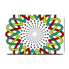 Round Star Colors Illusion Mandala Small Doormat  by Mariart