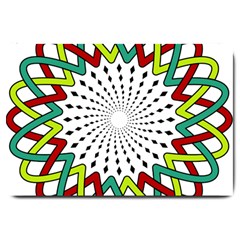 Round Star Colors Illusion Mandala Large Doormat  by Mariart