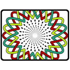 Round Star Colors Illusion Mandala Fleece Blanket (large)  by Mariart