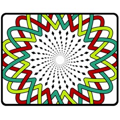 Round Star Colors Illusion Mandala Fleece Blanket (medium)  by Mariart