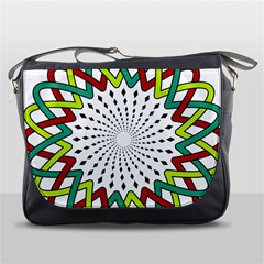 Round Star Colors Illusion Mandala Messenger Bag by Mariart