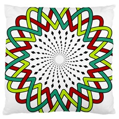 Round Star Colors Illusion Mandala Large Cushion Case (two Sides) by Mariart