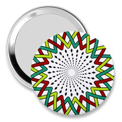 Round Star Colors Illusion Mandala 3  Handbag Mirrors by Mariart