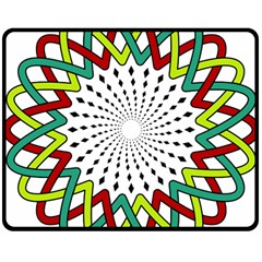 Round Star Colors Illusion Mandala Double Sided Fleece Blanket (medium)  by Mariart