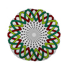 Round Star Colors Illusion Mandala Standard 15  Premium Flano Round Cushions by Mariart