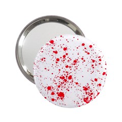 Red And White Splatter Abstract Print 2 25  Handbag Mirrors by dflcprintsclothing