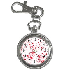 Red And White Splatter Abstract Print Key Chain Watches by dflcprintsclothing