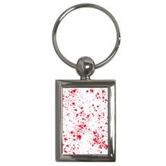 Red And White Splatter Abstract Print Key Chains (rectangle)  by dflcprintsclothing