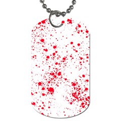 Red And White Splatter Abstract Print Dog Tag (two Sides) by dflcprintsclothing