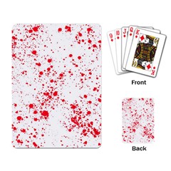 Red And White Splatter Abstract Print Playing Cards Single Design by dflcprintsclothing