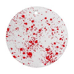 Red And White Splatter Abstract Print Round Ornament (two Sides) by dflcprintsclothing