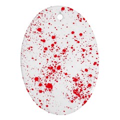 Red And White Splatter Abstract Print Oval Ornament (two Sides) by dflcprintsclothing