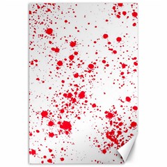 Red And White Splatter Abstract Print Canvas 20  X 30 