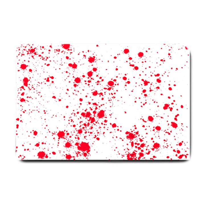 Red And White Splatter Abstract Print Small Doormat 