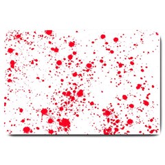 Red And White Splatter Abstract Print Large Doormat  by dflcprintsclothing