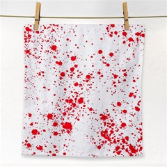 Red And White Splatter Abstract Print Face Towel