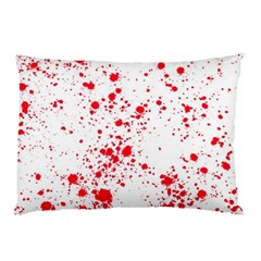 Red And White Splatter Abstract Print Pillow Case by dflcprintsclothing