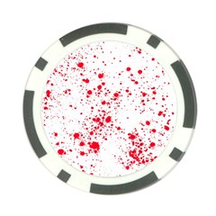 Red And White Splatter Abstract Print Poker Chip Card Guard (10 Pack)