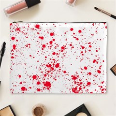 Red And White Splatter Abstract Print Cosmetic Bag (xl)