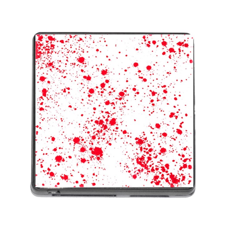 Red And White Splatter Abstract Print Memory Card Reader (Square 5 Slot)