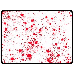 Red And White Splatter Abstract Print Fleece Blanket (large)  by dflcprintsclothing