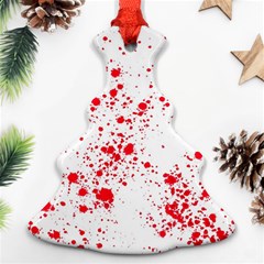 Red And White Splatter Abstract Print Christmas Tree Ornament (two Sides) by dflcprintsclothing