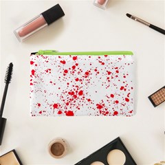 Red And White Splatter Abstract Print Cosmetic Bag (xs)