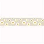 White Daisies Flower Pattern on vintage pastel beige Background retro style Small Bar Mats 24 x4  Bar Mat