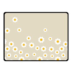 White Daisies Flower Pattern On Vintage Pastel Beige Background Retro Style Fleece Blanket (small) by genx