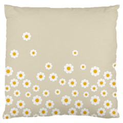 White Daisies Flower Pattern On Vintage Pastel Beige Background Retro Style Standard Flano Cushion Case (one Side) by genx