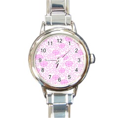 Peony Asia Spring Flowers Natural Round Italian Charm Watch by Pakrebo