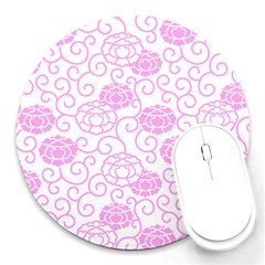 Peony Asia Spring Flowers Natural Round Mousepads by Pakrebo