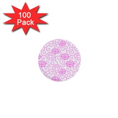 Peony Asia Spring Flowers Natural 1  Mini Buttons (100 Pack)  by Pakrebo