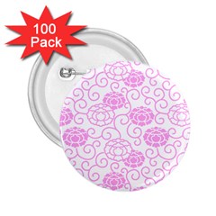 Peony Asia Spring Flowers Natural 2 25  Buttons (100 Pack)  by Pakrebo