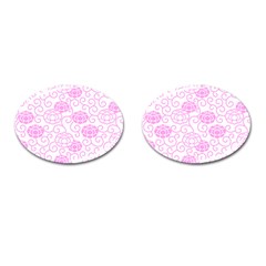 Peony Asia Spring Flowers Natural Cufflinks (oval) by Pakrebo