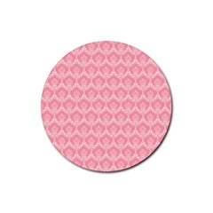 Damask Floral Design Seamless Rubber Round Coaster (4 Pack)  by Pakrebo