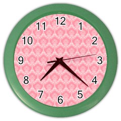 Damask Floral Design Seamless Color Wall Clock by Pakrebo