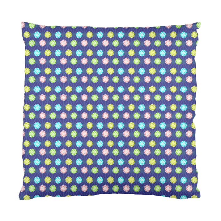 Deep Blue Hemp Pattern Flowers Standard Cushion Case (One Side)