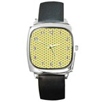 A Hexagonal Pattern Unidirectional Square Metal Watch Front