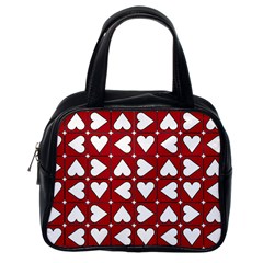 Graphic Heart Pattern Red White Classic Handbag (one Side) by Pakrebo